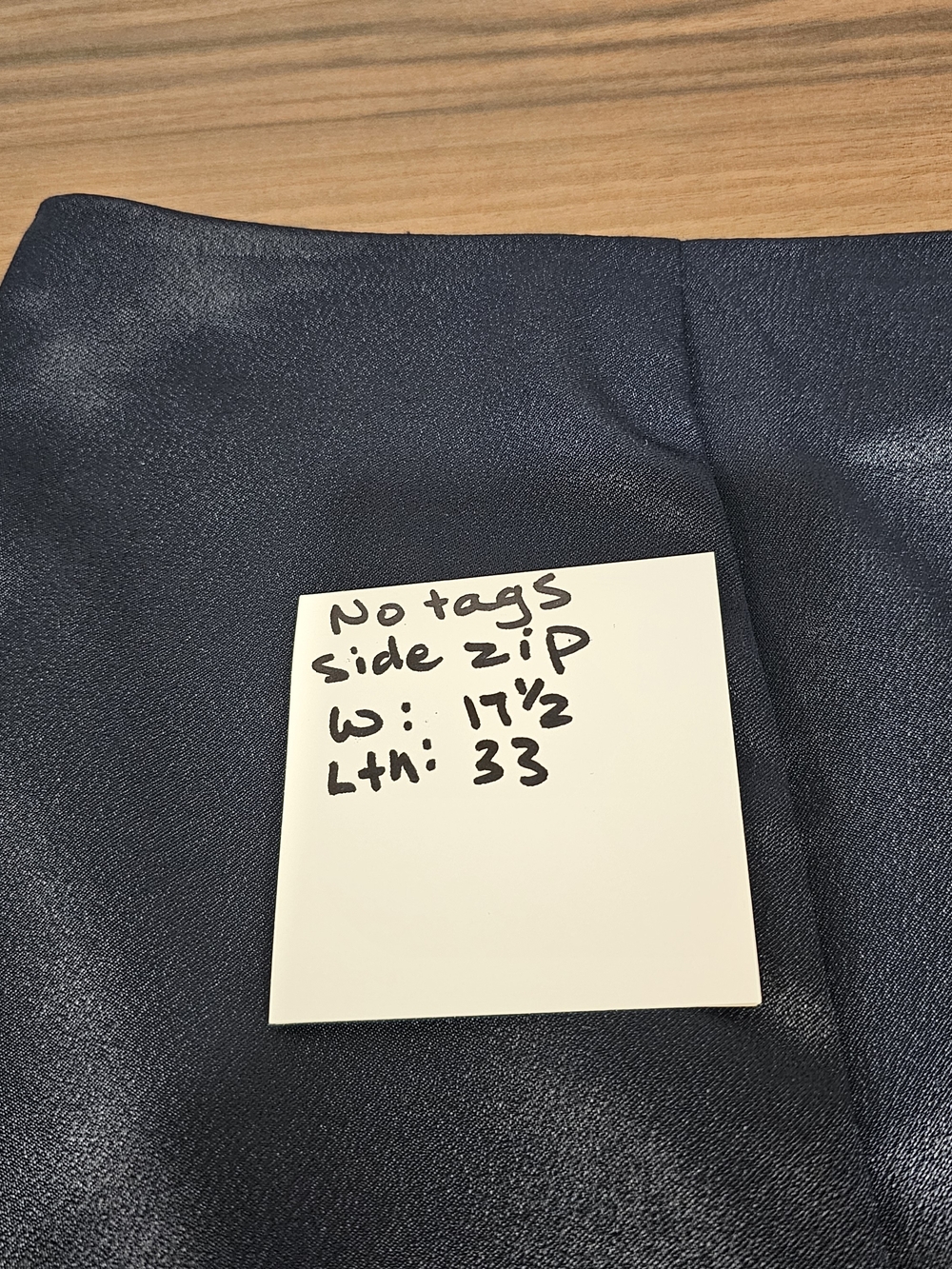 Source Unknown Navy Satin Midi Skirt - Picture 7 of 7
